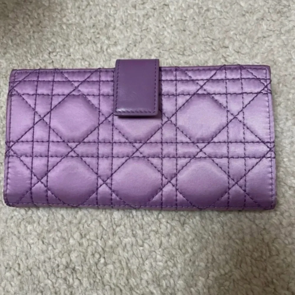 Lady Dior Purple Quilted Women's Rare Wallet